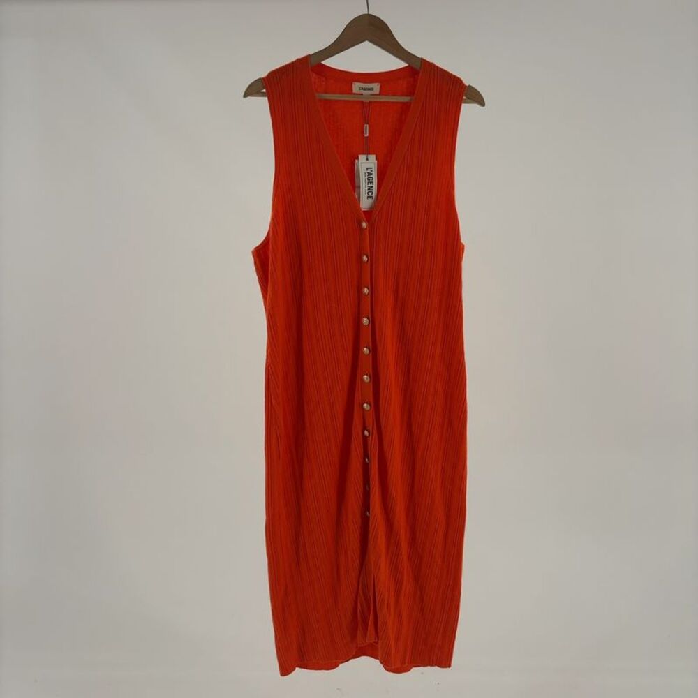 L'agence Domino Button Wool-Blend Dress